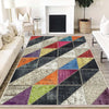 Colorful Geometric Patchwork Design Kilim Area Rug Runner, Boho Accent Carpet, Unique Room Mat, Washable Anti-Slip Rug with pillow case gift