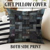 Dark Black Blue Patchwork Design Kilim Area Rug Runner, Boho Accent Carpet, Unique Room Mat, Washable Anti-Slip Rug with pillow case gift