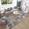 Brown Gray Retro Patchwork Design Kilim Area Rug Runner, Boho Accent Carpet, Unique Room Mat, Washable Anti-Slip Rug with pillow case gift