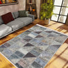 Gray Geometric Patchwork Design Kilim Area Rug Runner, Boho Accent Carpet, Unique Room Mat, Washable Anti-Slip Rug with pillow case gift