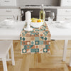 Table Runner Brown Green Bohemian Minimalist Pattern, Retro Farmhouse Decor, Traditional Textile Accent for Dining & Home