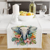 Table Runner Elephant Floral Flowers Pattern, Retro Farmhouse Decor, Traditional Textile Accent for Dining & Home