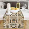 Table Runner Brown Aztec Bohemian Pattern, Retro Farmhouse Decor, Traditional Textile Accent for Dining & Home
