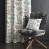 Safari Jungle Nursery Curtains with Cute Giraffe, Monkey & Hippo - Custom Size Rod Pocket Window Drapes for Kids Room
