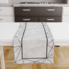 Table Runner Black Gray Geometric Lines Pattern, Dining Room Decor, Traditional Textile Accent for Dining Home