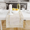 Table Runner Cream Gold Yellow Geometric Greek Border Lines Pattern, Dining Room Decor, Traditional Textile Accent for Dining Home
