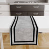 Table Runner Gray Watercolor Geometric Black Border Lines, Traditional Dining Room Decor, Textile Accent for Home Table