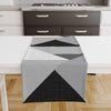 Table Runner Gray Black White Triangles Geometric Patchwork, Traditional Dining Room Decor, Textile Accent for Home Table