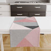 Table Runner Pink Gray Black Triangles Geometric Patchwork Nordic Style, Traditional Dining Room Decor, Textile Accent for Home Table