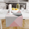 Table Runner Pink Gray Black Triangles Geometric Patchwork Nordic Style, Traditional Dining Room Decor, Textile Accent for Home Table