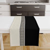 Table Runner Black Cream Greek Key Pattern Traditional Dining Room Decor Textile Accent