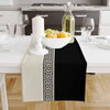 Table Runner Black Cream Greek Key Pattern Traditional Dining Room Decor Textile Accent