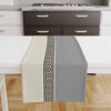 Table Runner Gray Cream Greek Key Pattern Modern Traditional Dining Room Decor Textile Accent