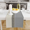 Table Runner Gray Cream Greek Key Pattern Modern Traditional Dining Room Decor Textile Accent