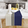 Table Runner Navy Blue Greek Key Pattern Modern Traditional Dining Room Decor Textile Accent