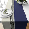 Table Runner Navy Blue Greek Key Pattern Modern Traditional Dining Room Decor Textile Accent