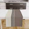 Table Runner Cream Brown Greek Key Pattern Modern Traditional Dining Room Decor Textile Accent