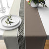 Table Runner Cream Brown Greek Key Pattern Modern Traditional Dining Room Decor Textile Accent