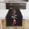 Table Runner Colorful Birds Design on Black Background Pattern Modern Dining Room Decor Textile Accent