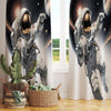 Space Astronaut Moon Curtain for Boys Room, Custom Size Window Drapes & Gift Pillow Cover, Kids Space Nursery Decor