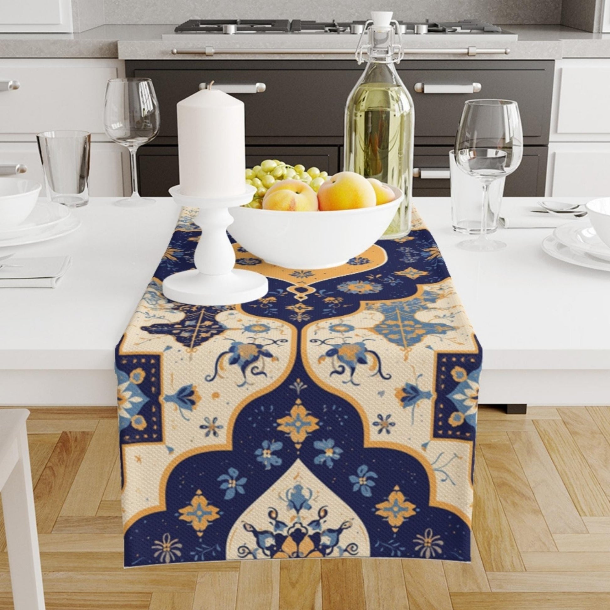 Table Runner Vintage Turkish Ottoman Kilim Rug Ethnic Dining Room Decor Textile Accent Home Decoration