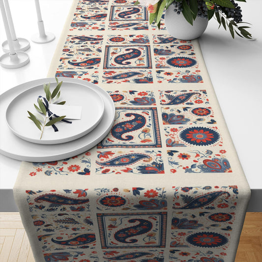 Table Runner Vintage Turkish Ottoman Kilim Ethnic Figures Retro Dining Room Decor Textile Accent Home Decoration