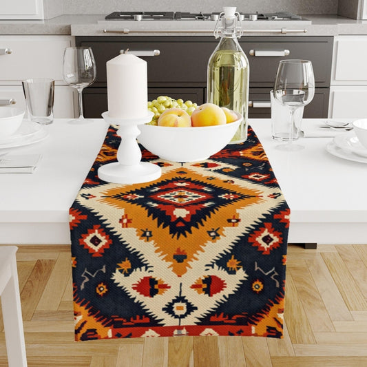 Table Runner Vintage Authentic Ethnic Turkish Ottoman Kilim Rug Retro Dining Room Decor Textile Accent Home Decoration