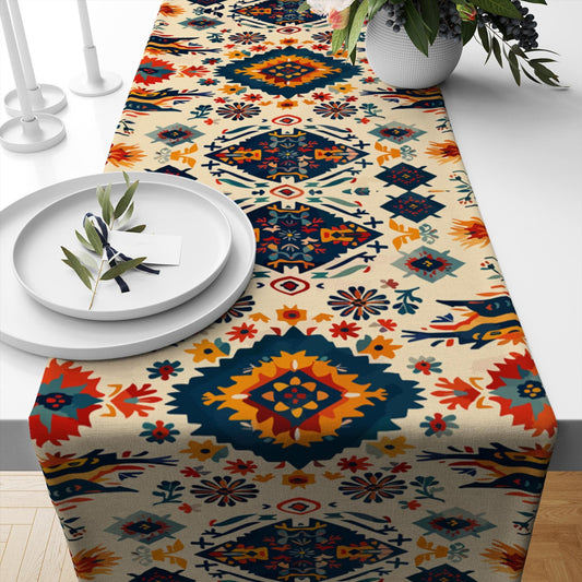 Table Runner Vintage Turkish Kilim Rug Ethnic Ottoman Textile Retro Dining Room Decor Accent Home Decoration