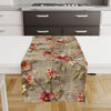 Table Runner Red Roses Botanical Floral Flowers Brown Background, Modern Dining Room Decor Accent Home Decoration