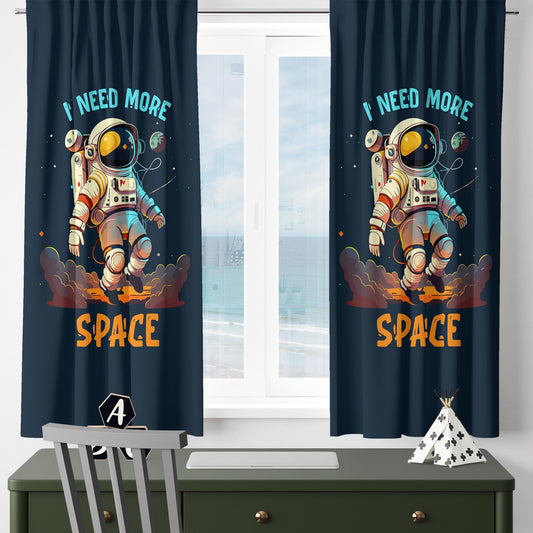 Astronaut Space Kids Nursery Curtains & Custom Size Drapes with Matching Pillow Covers – Gift for Children&#39;s Room Decor