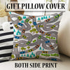 Cars Road City Map Kids Nursery Curtains & Custom Size Window Drapes with Gift Pillow Covers for Boys Room