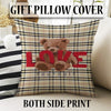 Bear Love Girls Room Curtains - Custom Size Window Drapes & Cute Gift Pillow Covers for Kids Bedroom Decor
