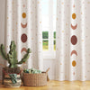 Girls Room Curtains Boho Moon Polka Dots Window Drapes Custom Size with Gift Pillow Covers - Nursery Decor, Kids Bedroom Curtains