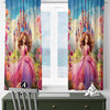 Floral Castle Colorful Princess Kids Nursery Curtains, Custom Size Window Drapes & Gift Pillow Covers for Girls Room Decor