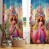 Floral Castle Colorful Princess Kids Nursery Curtains, Custom Size Window Drapes & Gift Pillow Covers for Girls Room Decor