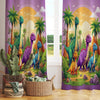 Dinosaur Nursery Curtains for Kids Room, Custom Size Floral Castle Window Drapes & Gift Pillow Covers, Colorful Kids Room Decor