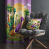 Dinosaur Nursery Curtains for Kids Room, Custom Size Floral Castle Window Drapes & Gift Pillow Covers, Colorful Kids Room Decor