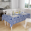 Accent Table Cover, Art Deco Table Linen, Authentic Table Sheet, Modern Tablecloth, Blue White Ottoman Turkish Ethnic Patterned Tablecloth