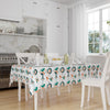 Green Orange White Authentic Bohemian Minimal Geometric Pattern Linen Tablecloth Modern Dining Accent Cover