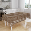 Geometric White Lines on Brown Gray Watercolor Background Pattern Tablecloth, Modern Dining Accent Cover