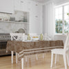 Geometric White Lines on Brown Gray Watercolor Background Pattern Tablecloth, Modern Dining Accent Cover