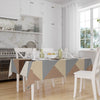 Brown Gray Yellow  Scandinav Geometric Triangle Background Pattern Tablecloth, Modern Nordic Dining Accent Cover