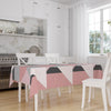 Pink Gray Black Scandinav Geometric Triangle Background Pattern Tablecloth, Modern Nordic Dining Accent Cover