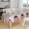Pink Gray Black Scandinav Geometric Triangle Background Pattern Tablecloth, Modern Nordic Dining Accent Cover
