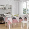 Pink Gray Black Scandinav Geometric Triangle Background Pattern Tablecloth, Modern Nordic Dining Accent Cover