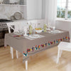 Colorful Birds Border Brown Background Animal Pattern Tablecloth, Modern Dining Accent Table Cover