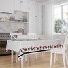 Colorful Birds Border White Background Animal Pattern Tablecloth, Modern Dining Accent Table Cover