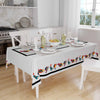 Colorful Birds Border White Background Animal Pattern Tablecloth, Modern Dining Accent Table Cover