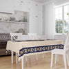 Ethnic Authentic Retro Ottoman Turkish Kilim Tradional Figures Border Cream Background Pattern Tablecloth, Modern Dining Accent Table Cover