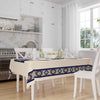 Ethnic Authentic Retro Ottoman Turkish Kilim Tradional Figures Border Cream Background Pattern Tablecloth, Modern Dining Accent Table Cover